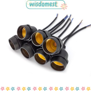 Wisdomest ฐานโคมไฟ LED E27 ทองแดง PVC IP67 กันน้ํา 20-200 ซม. สีดํา