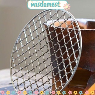 Wisdomest ตะแกรงลวดสเตนเลส ทรงกลม ไม่มีตะแกรง 20 ซม. สําหรับย่างบาร์บีคิว ตั้งแคมป์