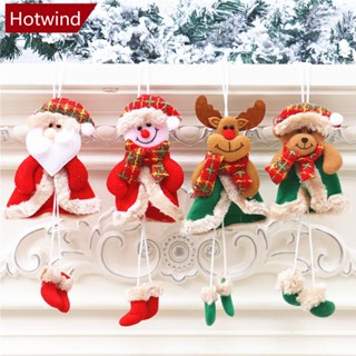 Hotwind จี้ตุ๊กตาซานตาคลอส สโนว์แมน 24 ซม. สําหรับแขวนตกแต่งบ้าน ต้นคริสต์มาส Q8W8