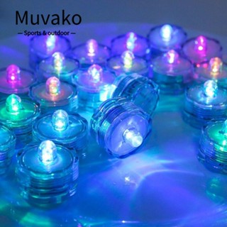 Muvako โคมไฟตู้ปลา เทียน LED ไร้เปลวไฟ ใช้แบตเตอรี่ กันน้ํา สร้างสรรค์ สําหรับตกแต่งแจกัน บ่อปลา งานแต่งงาน คริสต์มาส