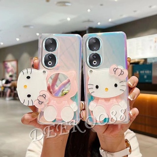 เคสโทรศัพท์มือถือ แบบนิ่ม ลายแมว KT สีชมพู และสีขาว สําหรับ Honor90 90Lite Honor 90 Lite Pro 5G