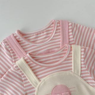 ชุดจั๊มสูทรอมเปอร์ แขนสั้น ลายกระต่าย แฟชั่นสําหรับเด็กทารกผู้หญิง