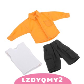 [Lzdyqmy2] ชุดเสื้อเชิ้ต กางเกงขาสั้น 1/12 ขนาดเล็ก 6 นิ้ว สําหรับตุ๊กตา ฟิกเกอร์ผู้ชาย