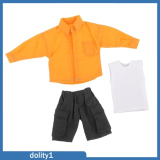 [Dolity1] ชุดเสื้อเชิ้ตแขนกุด กางเกงขาสั้น สเกล 1/12 แฮนด์เมด สําหรับตุ๊กตา ทหาร ผู้ชาย 6 นิ้ว