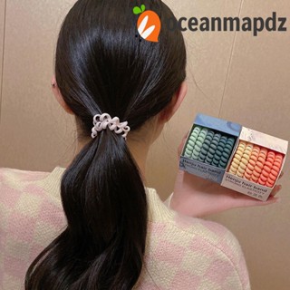 Oceanmapdz ผู้หญิง Scrunchies 6 ชิ้น / กล่อง หวาน Morandi สี ทุกการแข่งขัน เรซิ่น ผ้าโพกศีรษะ สายโทรศัพท์ เชือกผม