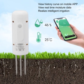 Gardening House เครื่องมือวัดอุณหภูมิและความชื้นเซ็นเซอร์ดินไร้สายสำหรับ Zigbee Potted Plant Soil Monitor