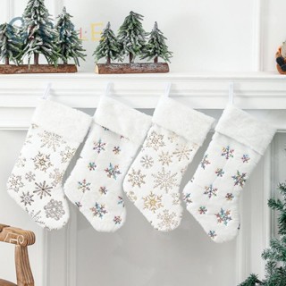 ⭐NEW ⭐Stockings Faux Fur 45x18cm Candy Bag Christmas Snowflake Tree Ornaments