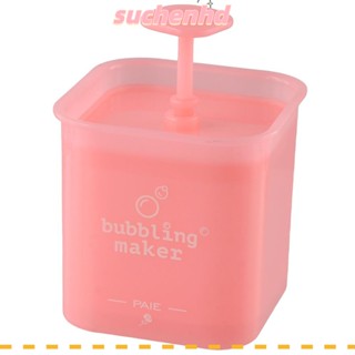 Suchenhd เครื่องทําโฟม ทําความสะอาดง่าย ถ้วยโฟมพลาสติก ขนาดใหญ่ น่ารัก สีขาว แมนนวล Bubbler Home