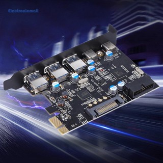 [ElectronicMall01.th] บอร์ดควบคุมฮับ USB 3.0 PCI Express SATA 15-Pin/20-Pin PCI-E Express SATA USB 3.0 3-Port+ 13.0