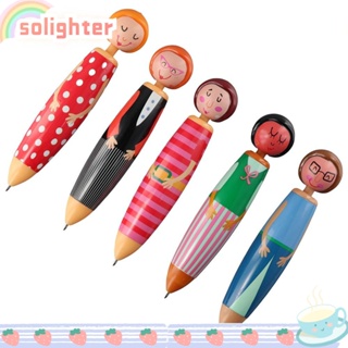 Solighter ปากกาลูกลื่น 0.7 มม. ลายการ์ตูนตุ๊กตา สีฟ้า สําหรับสํานักงาน