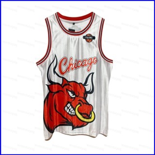 เสื้อกีฬาบาสเก็ตบอล ลายทีม Chicago Bulls No.23 Jersey สีขาว สําหรับผู้ชาย และผู้หญิง PG1