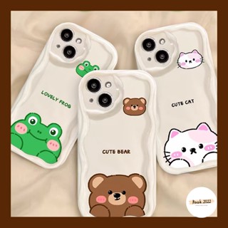 เคสโทรศัพท์มือถือนิ่ม ขอบโค้ง ลายกบ แมว หมี 3D สําหรับ Samsung A13 A12 A14 A04 A03s A34 A24 A02s A54 A03 A04s A23 A32 A50 A20 A10s A20s A30s A52 A50s A21s A31 A11 A52s A51