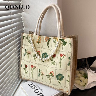 QIANLUO กระเป๋าผ้ากระเป๋าผ้าแคนวาส Tote Bag 2023 NEW GTT2390LWU 36Z230909