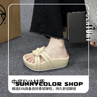 SUNNYCOLOR  รองเท้าแตะหญิง รองเท้าหัวโต แฟชั่น ธรรมดา ใส่สบายๆ 2023ใหม่ FBT23904S0 36Z230909