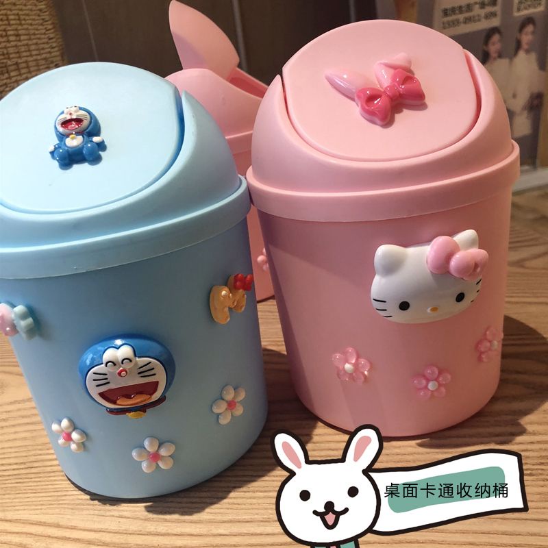 SANRIO [Haroro] ถังขยะ ลายการ์ตูน Hello Kitty น่ารัก ขนาดเล็ก 20 ซม. พร้อมฝาปิด แฟชั่นสร้างสรรค์ สําหรับรถยนต์