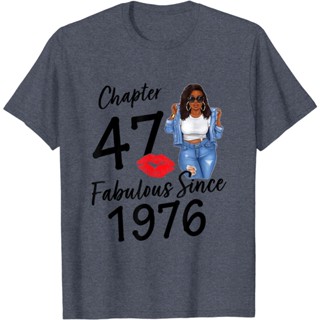 เสื้อยืด พิมพ์ลาย Chapter 47 Fabulous Since 1976 สีดํา สําหรับเด็กผู้หญิง