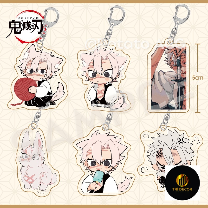 Demon Slayer พวงกุญแจ Demon Slayer อะนิเมะพวงกุญแจผู้หญิง Shinazugawa Sanemi Kawaii miga Stand Ita