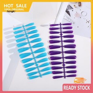 Hh เล็บปลอม พลาสติก สีพื้น คละขนาด ใช้งานง่าย สําหรับตกแต่งเล็บ DIY 10 ชุด