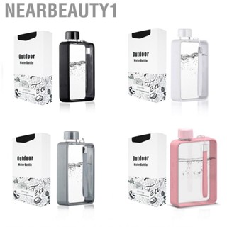 Nearbeauty1 Sports Flat Water Bottle Portable Travel Flask Outdoor Fitness