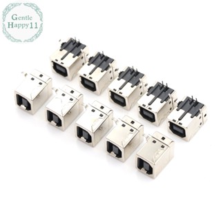 Gentlehappy ซ็อกเก็ตแจ็ค PCB DIP ตัวเมีย USB Type-B 4-Pin มุมขวา 10 ชิ้น AD TH