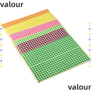 Valour สติกเกอร์ฉลาก ลายจุด ทรงกลม ขนาดเล็ก 1/4 นิ้ว 16 สี มีกาวในตัว สําหรับสํานักงาน