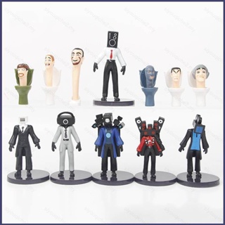 Sy2 โมเดลตุ๊กตาฟิกเกอร์ Skibidi Toilet Action Figure Titan TV Man Speakerman Monitor Man Camera Man ของเล่นสําหรับเด็ก 12 ชิ้น YS2