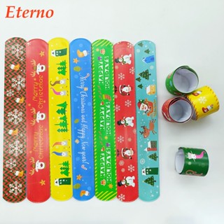 สร้อยข้อมือป๊อป ลายการ์ตูนคริสต์มาส สีสันสดใส สําหรับเด็ก