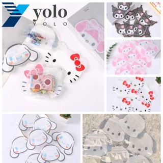 Yolo ถุงซิปล็อคใส กันน้ํา ลาย Melody Cinnamoroll Kuromi ทนทาน สําหรับใส่เครื่องประดับ 10 ชิ้น