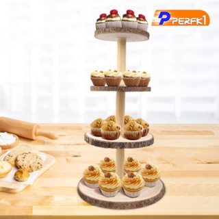 [Perfk1] ขาตั้งไม้ 4 ชั้น สําหรับวางคัพเค้ก ขนมหวาน งานแต่งงาน บ้าน