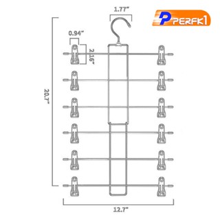[Perfk1] ไม้แขวนเสื้อโลหะ ประหยัดพื้นที่ ทนทาน สําหรับแขวนกางเกง กระโปรง กางเกงขาสั้น 6 ชั้น