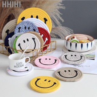 Hhihi Expression Placemat Round Cotton Rope Woven South Korea Simple Smile Insulation Pad