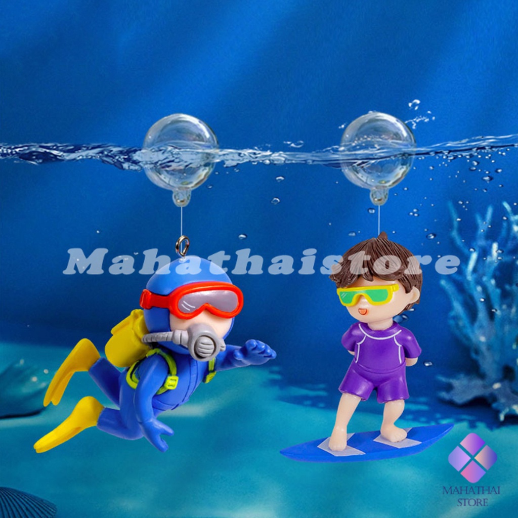 Mahathai นักประดาน้ำตกแต่งตู้ปลา ขนาดเล็ก 6cm ลอยน้ํา ดําน้ํา นักดําน้ํา ของเล่นน้ํา ตู้ปลา Fish tank decoration