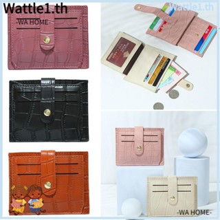 Wttle กระเป๋าสตางค์ หนัง PU ใบเล็ก ใส่เหรียญได้หลายช่อง สีพื้น