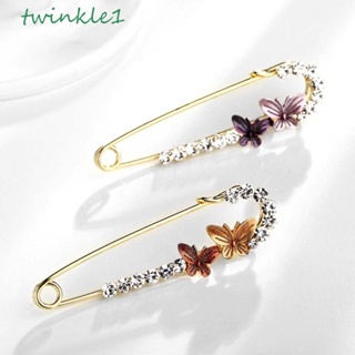 Twinkle1 เข็มกลัด รูปผีเสื้อ ดอกไม้ ประดับโบว์ พลอยเทียม สําหรับผู้หญิง