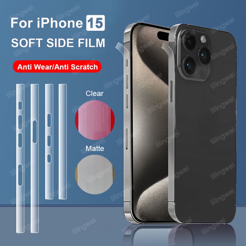 ด้าน ฟิล์มกันรอย ไฮโดรเจล กรอบป้องกัน ฟิล์มขอบ สติกเกอร์ สําหรับ iPhone 16 Plus 15 14 13 12 11 Pro Max