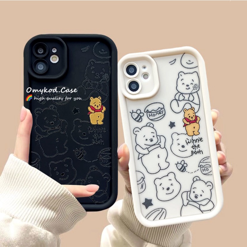 Ready Stock Vivo Y16 Y02 Y17 Y20 Y21 Y22 Y35 Y27 Y50 Y51 Y1S Y15A V27 Pro Thickening Casing Cartoon Anime Bear Phone Case Soft Protection Back Cover