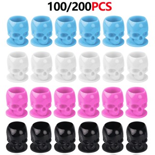 ใหม่ ถ้วยสี พร้อมฐานรอง 100/200 ชิ้น ถ้วยหมึกสัก แบบใช้แล้วท…