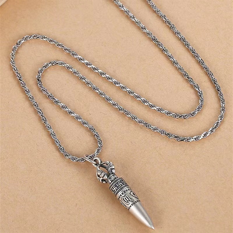 สร้อยคอ จี้เงินไทย ผู้ชาย ผู้หญิง ที่ไม่ซ้ําใคร Vajra สามารถเปิดได้ ย้อนยุค จี้ เครื่องประดับแฟชั่น