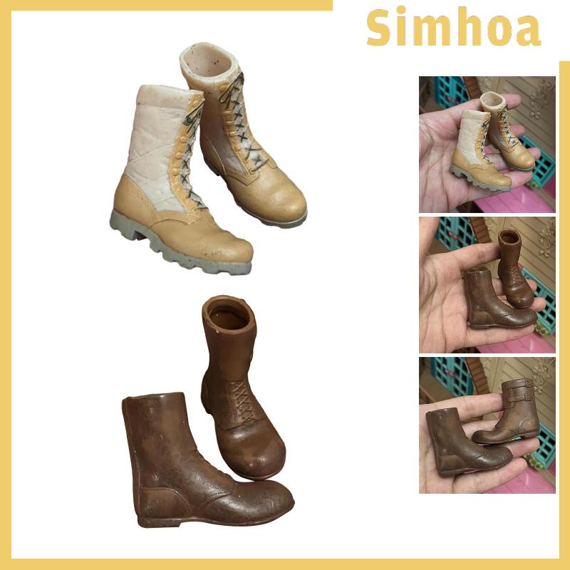 [SIMHOA] รองเท้าบูทข้อกลาง สเกล 1:6 แบบผูกเชือก 12 นิ้ว สําหรับตุ๊กตา