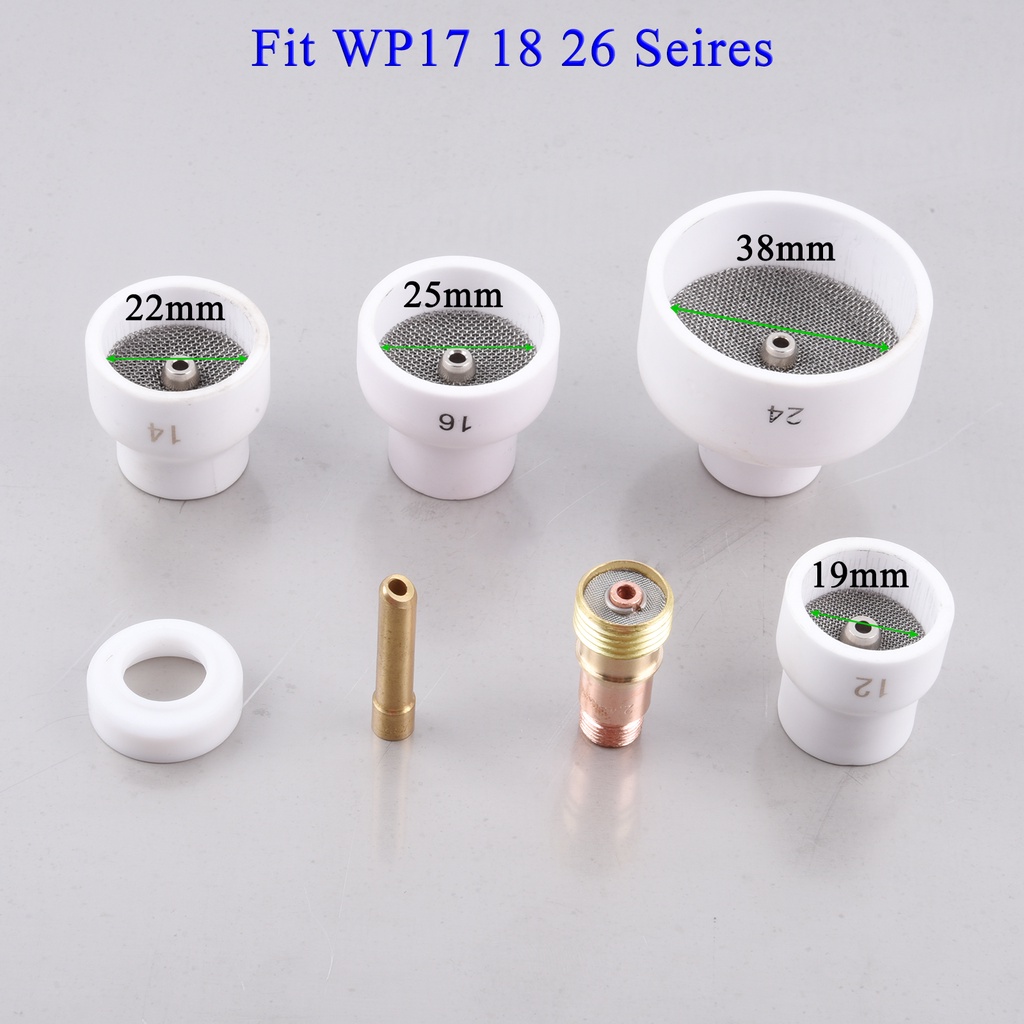 Tig เลนส์กรองแก๊ส เซรามิค อลูมิเนียม ขนาดใหญ่พิเศษ 2.4 มม. 3/32 นิ้ว สีขาว สําหรับ WP17 18 26