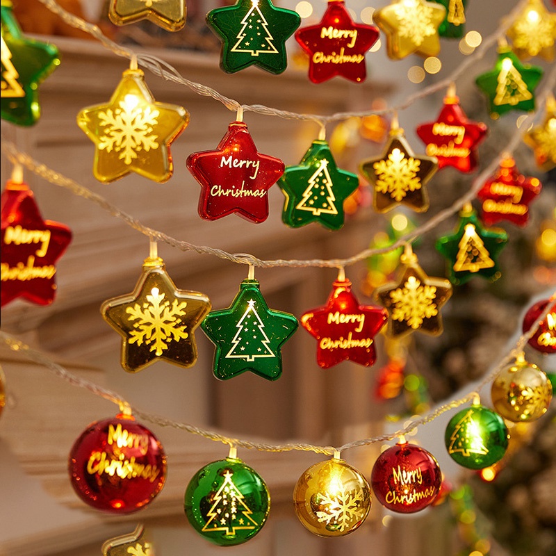 COD🎄ไฟคริสต์มาสส คริสต์มาส สตริงไฟดาวชุบ ต้นคริสต์มาสแขวน บรรยากาศ เค้าโครงภายใน บอลคริสต์มาส