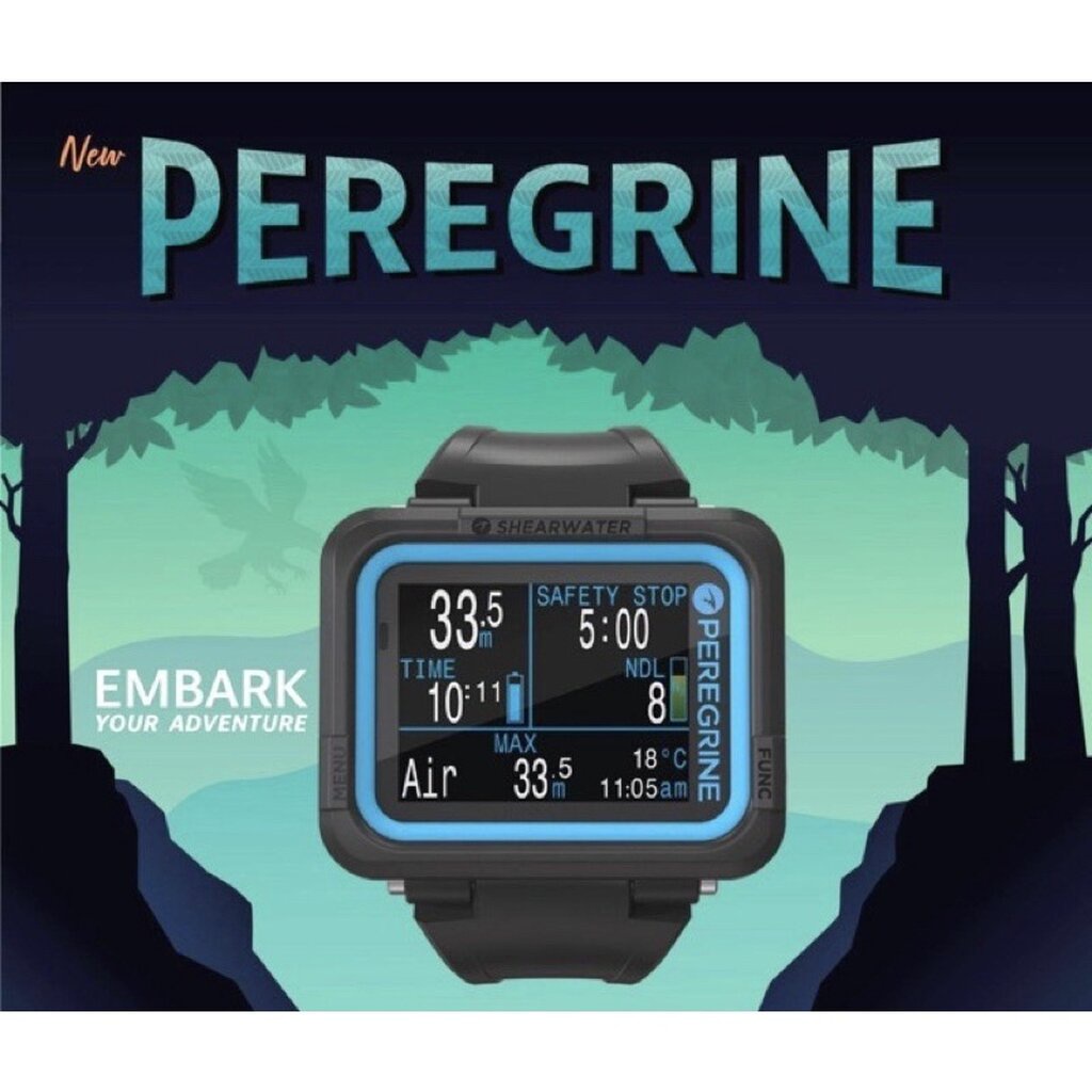 SHEARWATER - Peregrinem Black Dive Computer (ไดฟ์คอม สำหรับนักดำน้ำ)