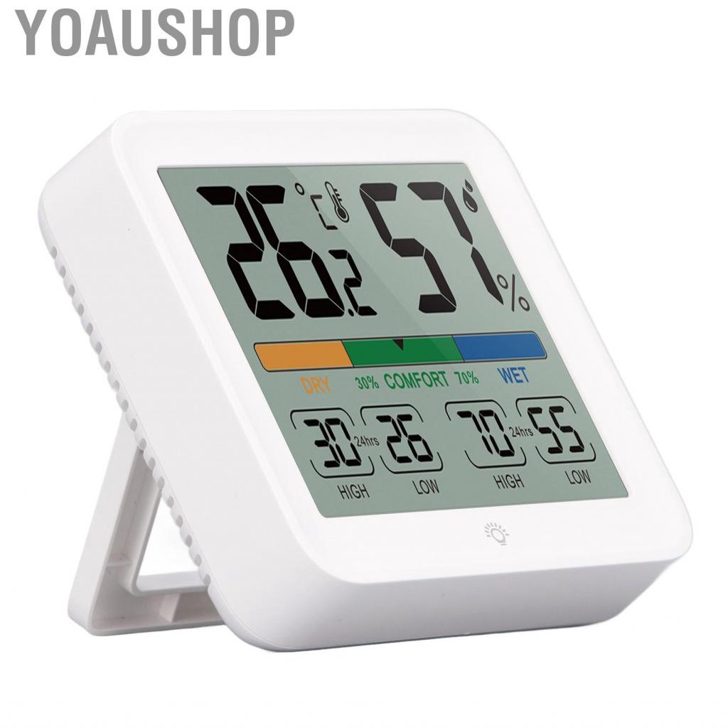 Yoaushop Temperature Humidity  Electronic Gauge LCD Indoor  Hygrometer