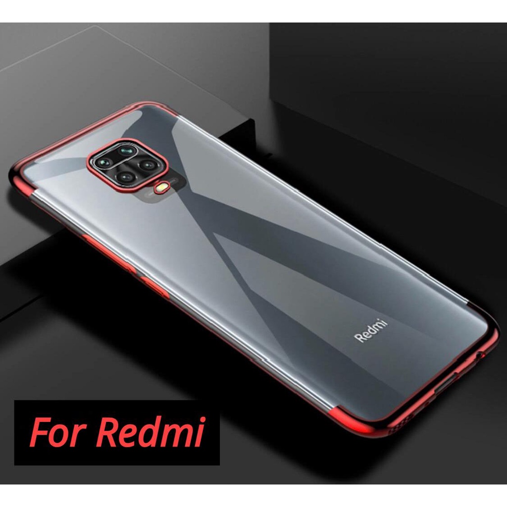 เคส Redmi 10A / 9 / 9A / 9C / 8A / 7 / 7A / 6 สำหรับเรดมี่ ใสขอบสี กันกระแทก นิ่ม TPU Case