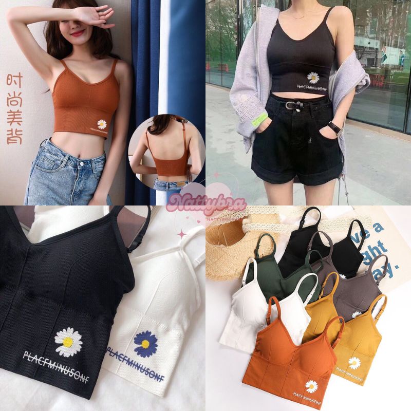 Nattybra สปอร์ตบรา ตัวยาว ผ้านุ่ม นิ่ม หนา เซ็กซี่ ปรับสายได้ สายเดี่ยว ใส่นอนได้ ระบายอากาศ ราคาถูก