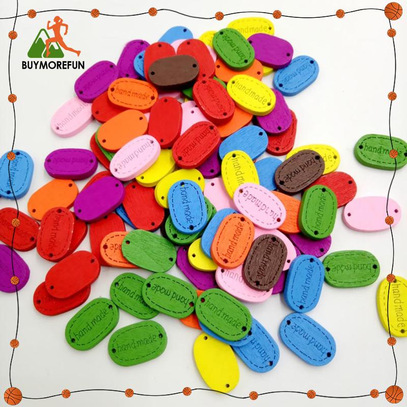 [Buymorefun] ป้ายแท็กไม้ แฮนด์เมด 200 ชิ้น สําหรับเย็บผ้า งานฝีมือ