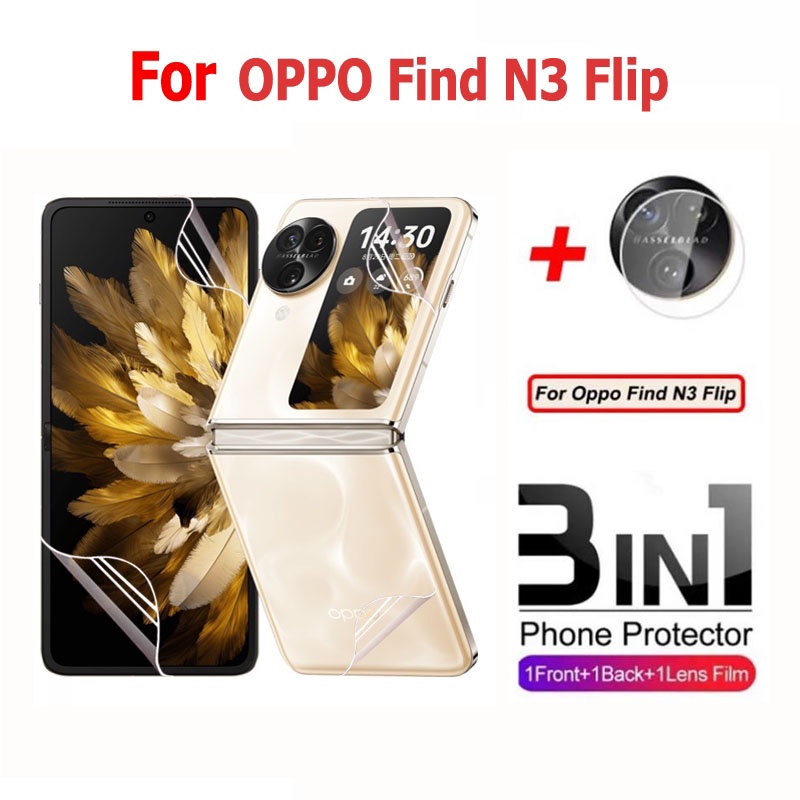 3 in 1 ฟิล์มไฮโดรเจลนิ่ม กันรอยหน้าจอ และเลนส์กล้อง สําหรับ OPPO Find N3 N2