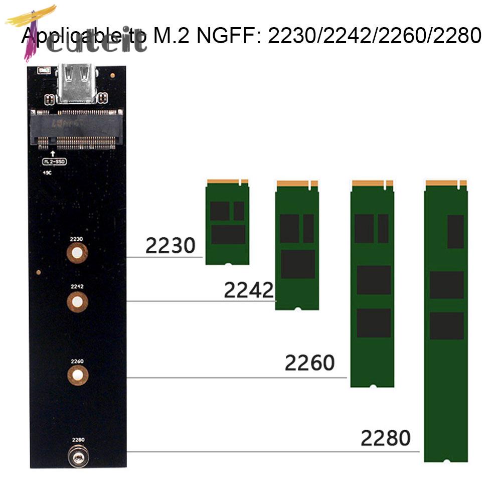 อะแดปเตอร์แปลง SATA NVME 2230 2240 2260 2280 M2 SSD M.2 เป็น USB 3.1 Type C