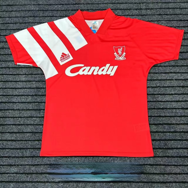 เสื้อกีฬาแขนสั้น ลายทีมชาติฟุตบอล Liverpool 1992 Liverpool สีแดง สไตล์วินเทจ แห้งเร็ว สําหรับผู้ชาย ไซซ์ S-XXL AAA