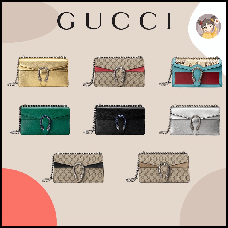 แบรนด์ใหม่และเป็นของแท้/Gucci New Dionysus Small Shoulder Bag Backpack Shoulder Bag Clutch Bag 100% Authentic